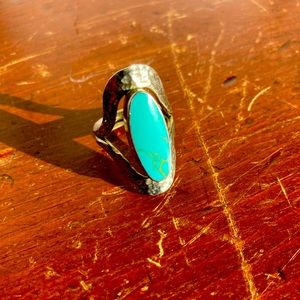 Silver and turquoise ring size 5.5